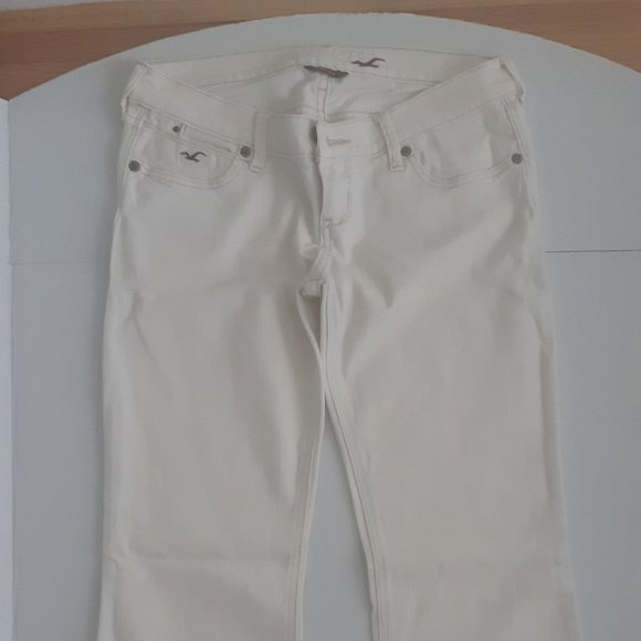 HOLLISTER  Cream Denim Flare Bell Bottom Jeans - Picture 2 of 7